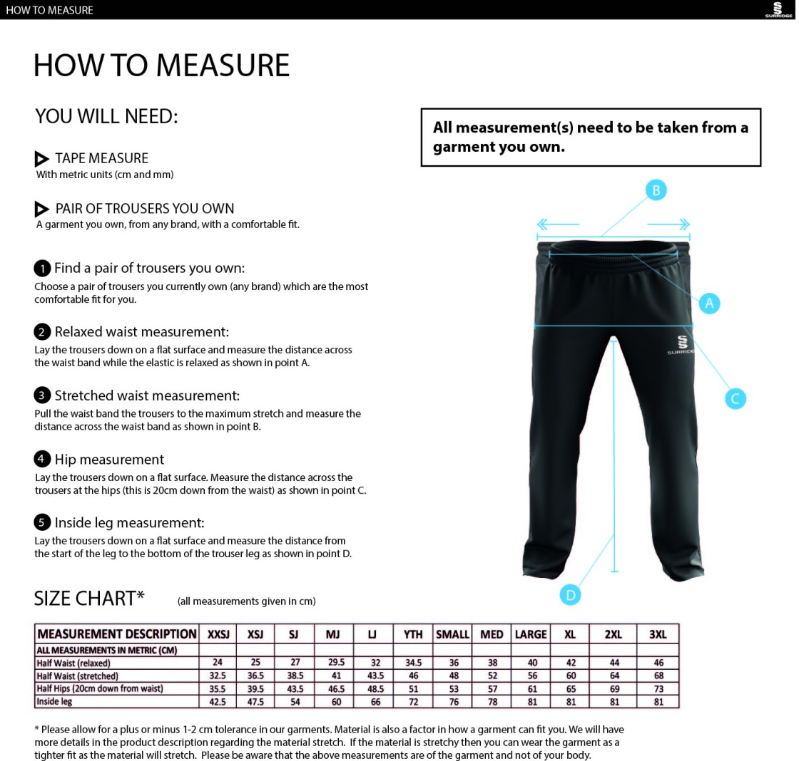 Youth's Dual Poplin Track Pant : Black - Size Guide