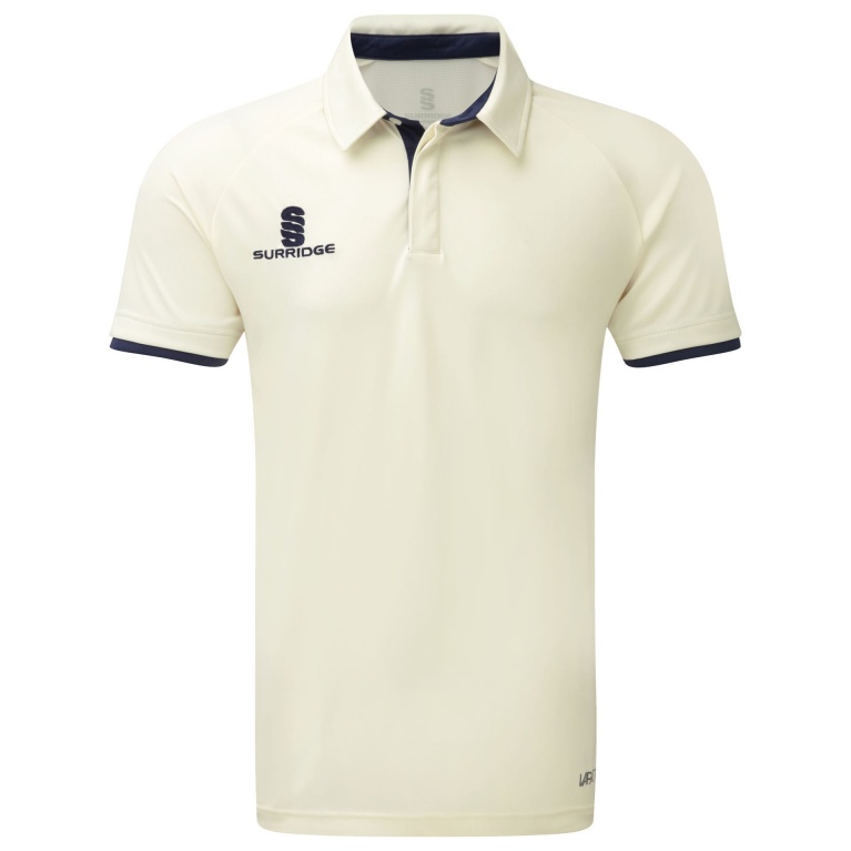 Tek Cricket Shirt - Short Sleeve : Navy Trim
