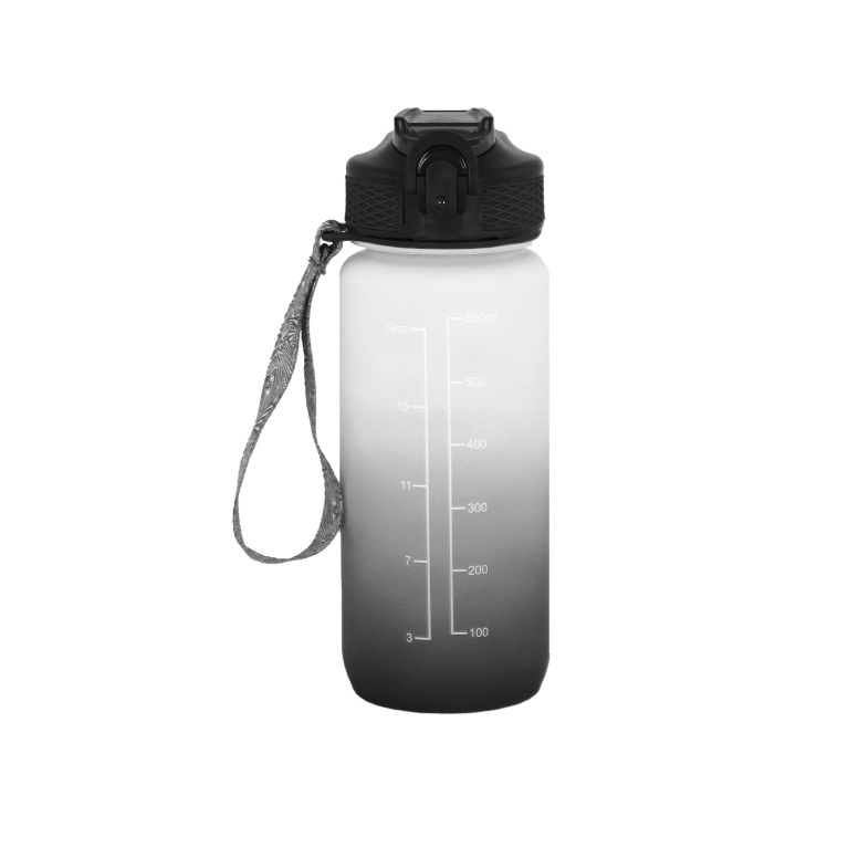 WATER BOTTLE-600ml Black-White