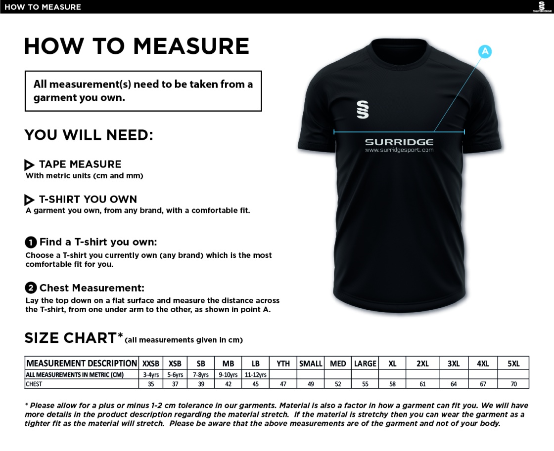 Youth's Dual Games Shirt : Orange - Size Guide