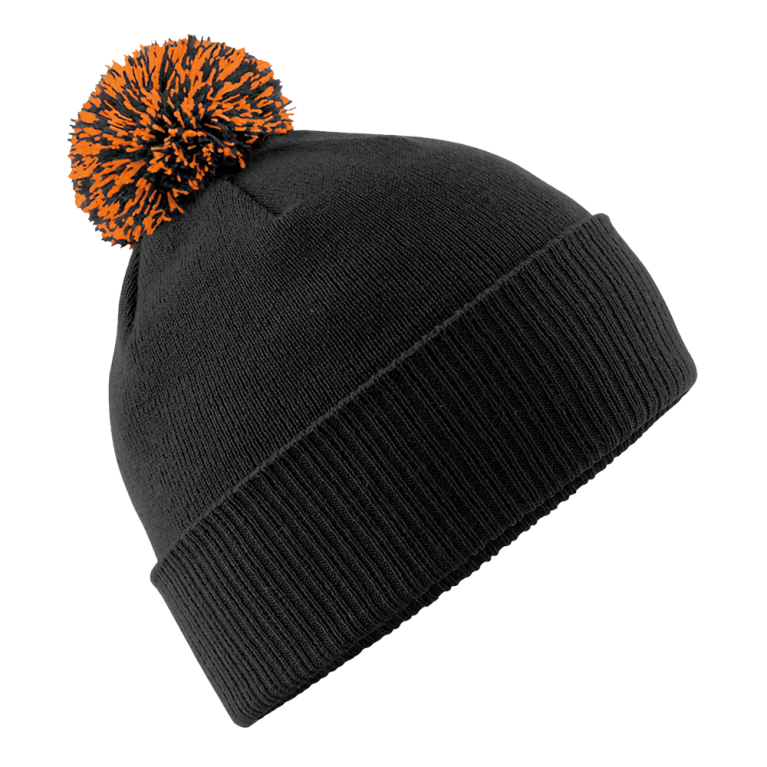 Snowstar Beanie - Black/Orange